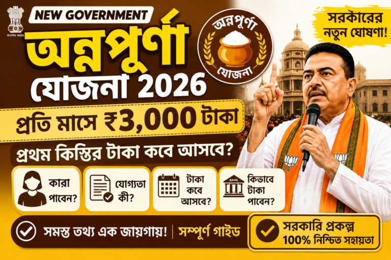 Annapurna Yojana 2026 প্রথম কিস্তির টাকা কবে আসবে