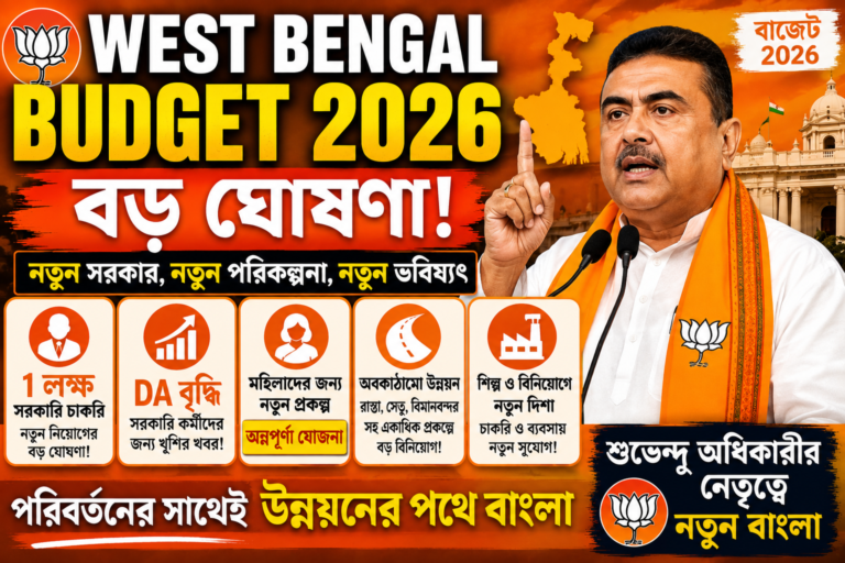 West Bengal Budget 2026 ১ লক্ষ সরকারি চাকরি ও DA বৃদ্ধি