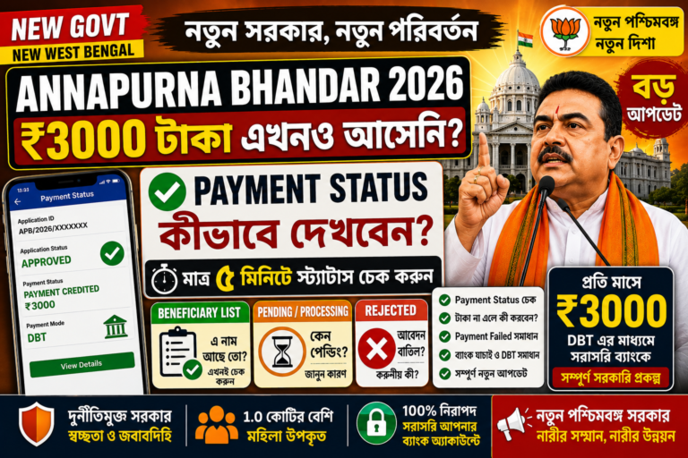 Annapurna Bhandar Payment Status 2026 Beneficiary List ₹3000 DBT Payment