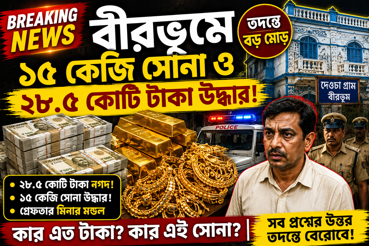 Birbhum Cash and Gold Seizure Latest News