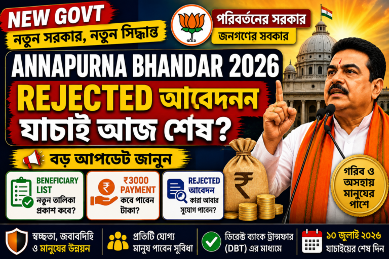 Annapurna Bhandar Rejected Verification 2026 Beneficiary List ₹3000 Payment Status
