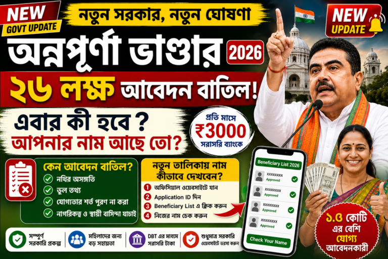 Annapurna Bhandar 2026 Beneficiary List 26 Lakh Application Rejected Payment Status