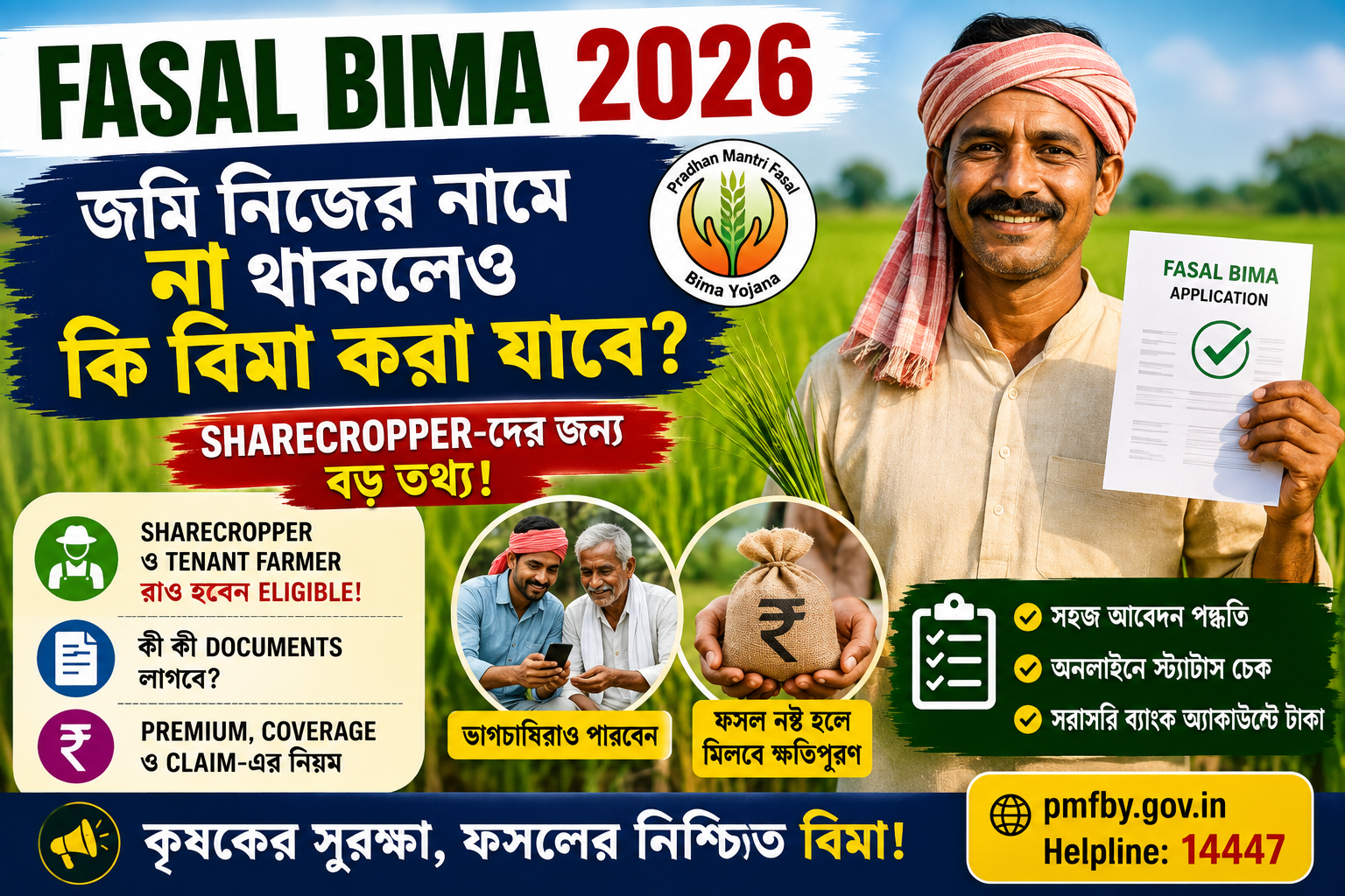 Fasal Bima 2026 for Sharecropper and Tenant Farmer