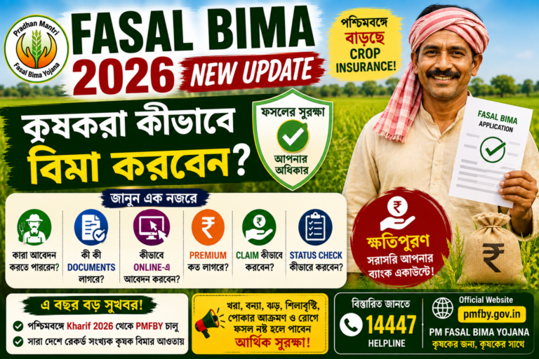 Fasal Bima 2026 West Bengal Crop Insurance New Update